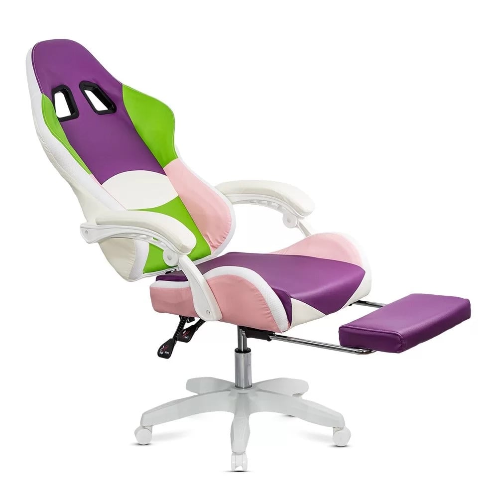 Scaune de birou și gaming Office 298 culoarea mov cu roz-spătar rabatabil